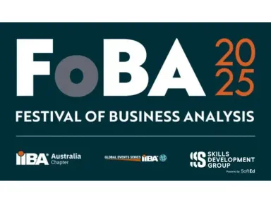<p>Join us at the 2025 IIBA Skills Development Group Festival of Business Analysis in Sydney.</p> <p>Get ready to Rethink. Reconnect. Revolutionise.</p> <p>FoBA is where bold ideas, fresh insights, and powerful connections come together. After a