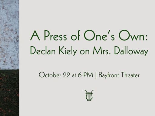 Please join us for a substantive lecture by Declan Kiely exploring the printing and literary history of Virginia Woolf's masterpiece Mrs. Dalloway. 