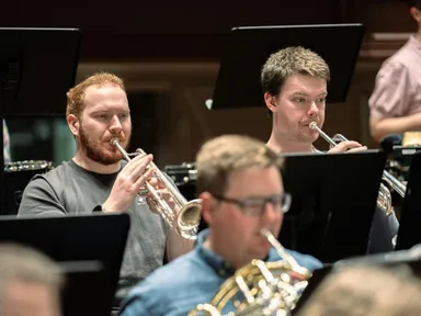 The symphonic wind ensemble paints rainbows through the use of modern orchestration and novel combinations of instruments.