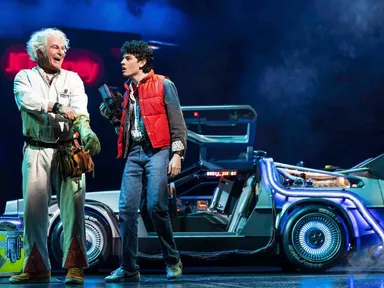 Fans of the movies: your wait for a musical production that brings Marty McFly (played by Casey Likes, from the recent Almost Famous) and Doc Brown (Roger Bart, of The Producers) to the Broadway stage