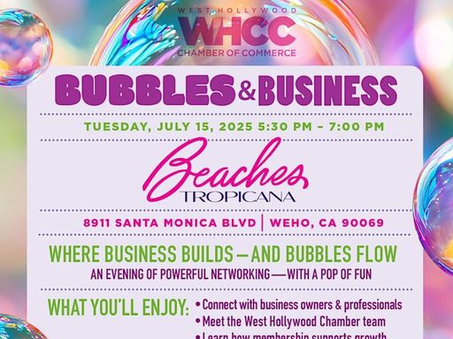 Join us for a pop of fun and powerful networking at Beaches Tropicana!
