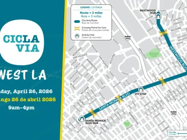 On Sunday, April 26, between 9am - 4pm, CicLAvia kicks...