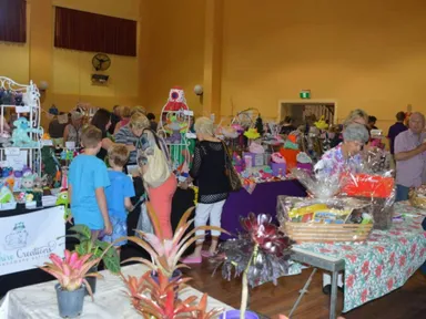 A variety of stalls in the Clare Town hall, Barbara J Long Room and Ennis Park for the Clare Christmas Arts &amp; Craft Fair.