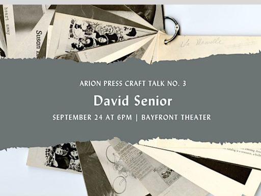Arion Press is proud to announce SFMOMA's Director of Library David Senior as the third speaker in the Arion Press Craft Talk series, in which we draw from our creative community to highlight the joy