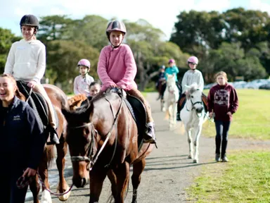 Join our Junior Jockey Camp, a half-day adventure for children aged 5-7, featuring pony activities, ...