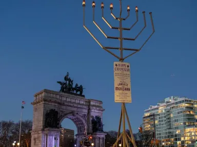 Witness the lighting of the world's largest Hanukkah menorahs at...