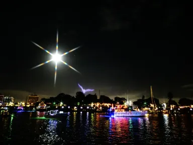 The Holiday Boat Parade in Marina del Rey is held...