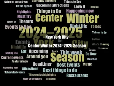 In addition to the monthlong residency by (December 4–January 5), City Center's winter season includes Encores! productions of Urinetown (February 5–16), Love Life (March 26–30) and Wonderful Town (April 30–May 11); the annual Flamenco Festival