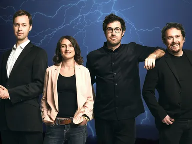 In 2014 Dan, James, Anna and Andy gathered around their microphones in QI’s Covent Garden office and made Episode 1 of No Such Thing As