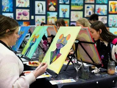 The Studio Vino paint and sip experience is a fun and unique way to uncork your creativity. Painting or creative experience is not required, anyone