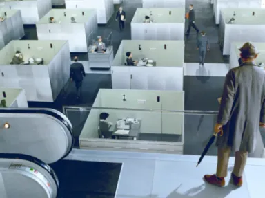 In French with English subtitles.&nbsp; Jacques Tati’s gloriously choreographed, nearly