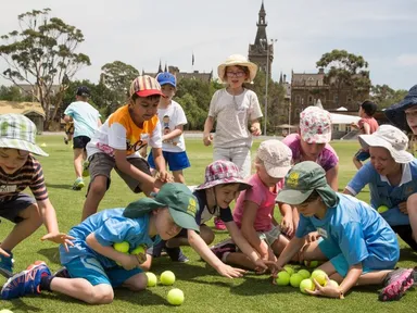 At these day-long sport holiday programs children learn the value of teamwork while improving their ...