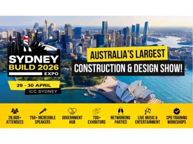 Join Australia’s largest construction &amp; design show, bringing together 28,000 industry professionals at Sydney Build Expo. Experience 750+ speakers across 16 CPD-accredited stages and workshops, 700+ exhibitors, networking events hosted by leading industry bodies, Architect’s