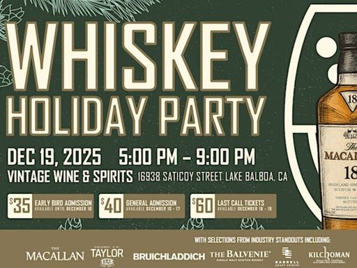 Prepare to sip fine whiskey and enjoy fresh-rolled cigars at the Whiskey Holiday Party — an evening where great flavor meets great company.