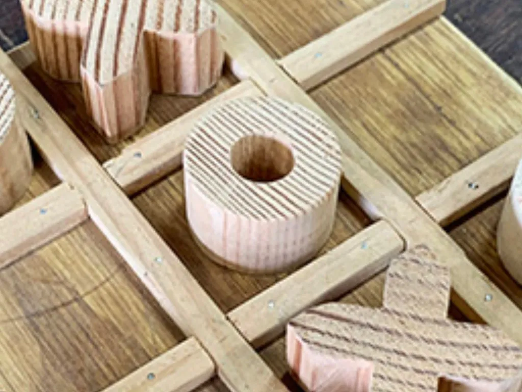 Wooden noughts and crosses making 2024 1